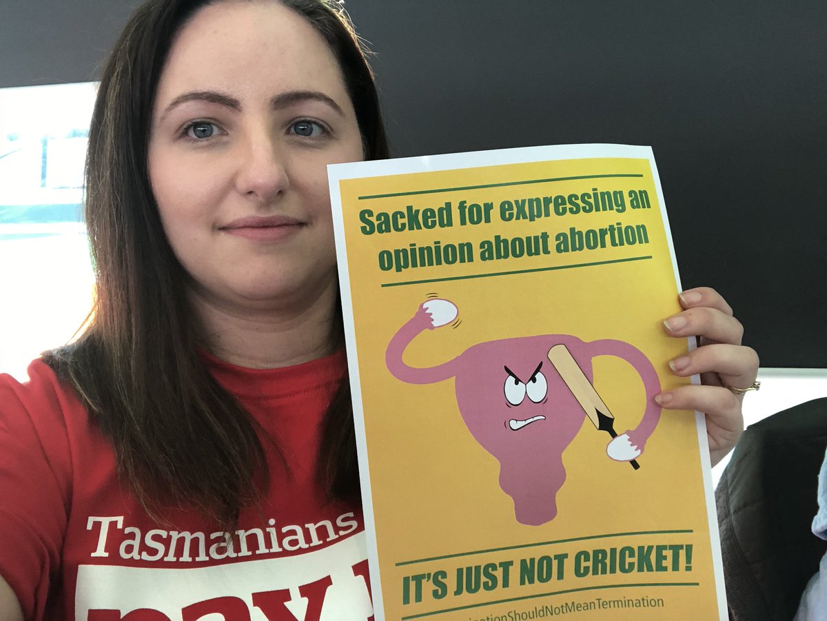 jess__greene's tweet photo. @CAComms Women’s rights are human rights!#terminationshouldnotmeantermination #istandwithangela #politas #tasUWC18 https://t.co/sJ0DspeLAO