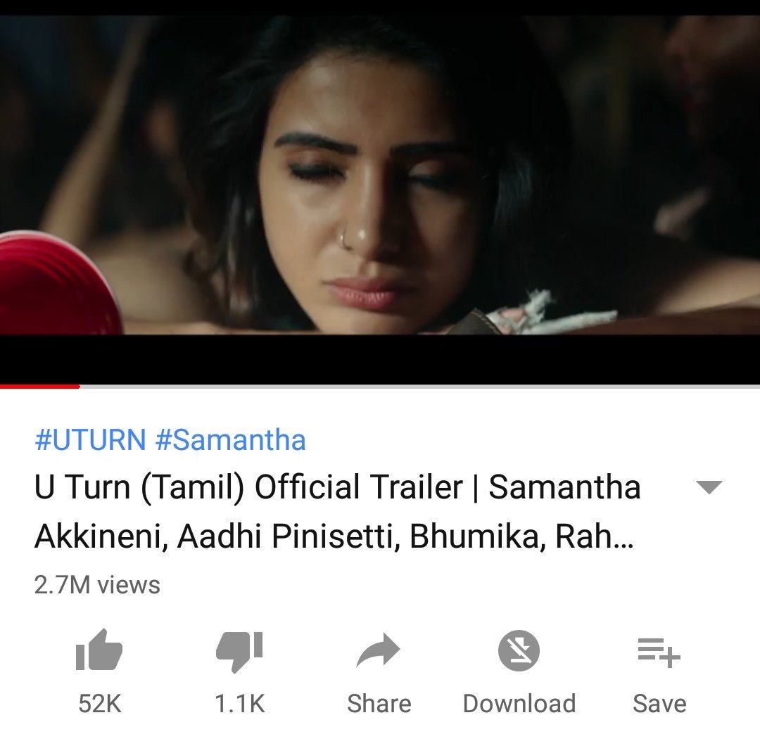 deepika_9595's tweet photo. #UTurnTrailer touches 7M views
#UTurninTelugu 4.3 Million views
 https://t.co/cvL5sUo0yZ   
#UTurninTamil  2.7 Million views
https://t.co/QFAbrwDIQW   
@Samanthaprabhu2 @AadhiOfficial @23_rahulr @pawanfilms @SS_Screens #UTurnOnSept13 @bhumikachawlat @UTurnTheMovie https://t.co/PDkpLnK6dG