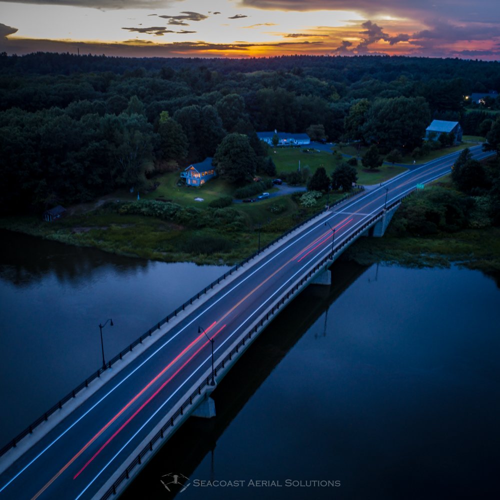 SeacoastAerial's tweet photo. First attempt at long exposure from a drone. Tough to get it to stay still and get a sharp shot. This is the  best I could get before the mosquitos sent me packing. Hoping for better luck next time. :)

#drone #longexposure #nh #aerialphotography #mapping #Construction https://t.co/9evAqALnIB