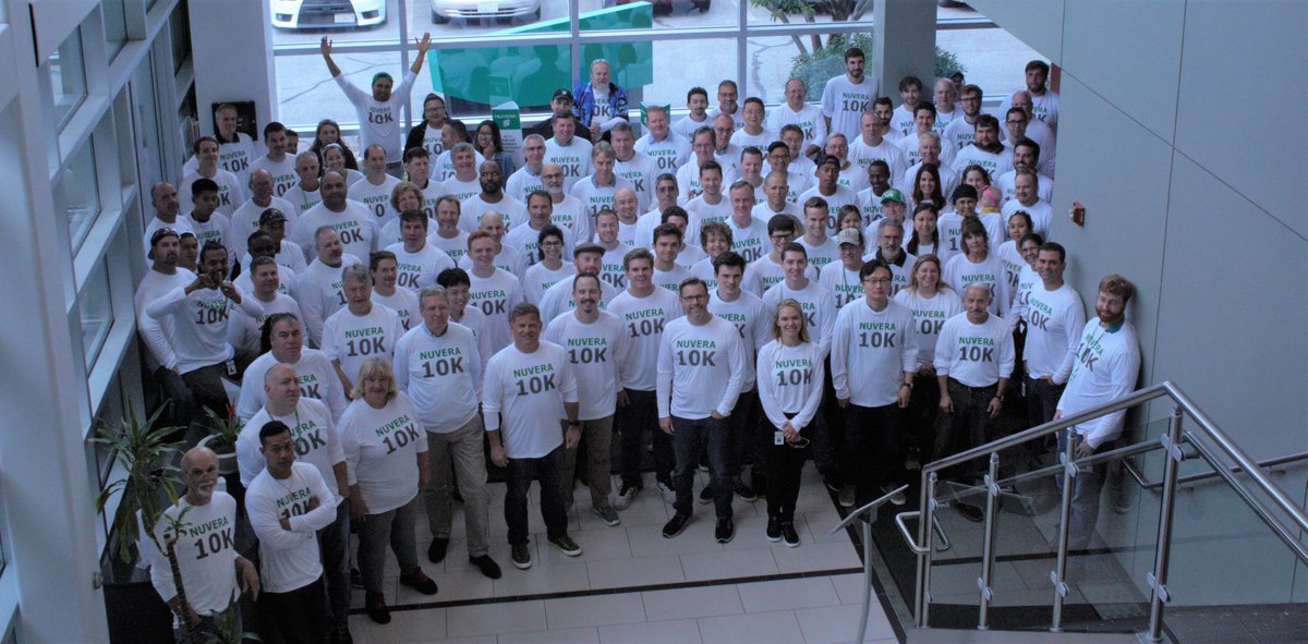 NuveraH2's tweet photo. The competitive race is on! The Nuvera team celebrates a strategic relationship and milestone agreement. https://t.co/SloEMJgnCf #fuelcellmobility #fuelcell#energy #mobility https://t.co/hhwb4Mo98R