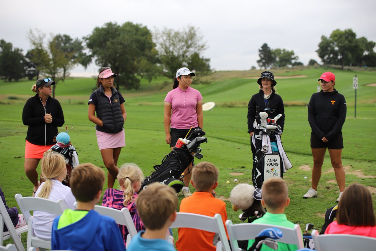 EpsonTour's tweet photo. Tonight's junior clinic was all about priorities: ice cream &amp; cookies > golf #GCCharityClassic #Road2LPGA #GrowTheGame https://t.co/cbUywDfCHJ