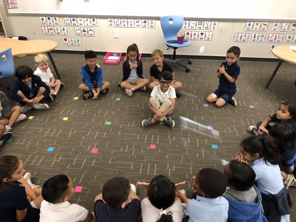 TeachWeiner's tweet image. Enjoying another pioneer game during Morning Meeting. #HideTheButton #ResponsiveClassroom #LifeLongAgo #FirstGrade #WestlakeCharter #WCSJoyfulLearning