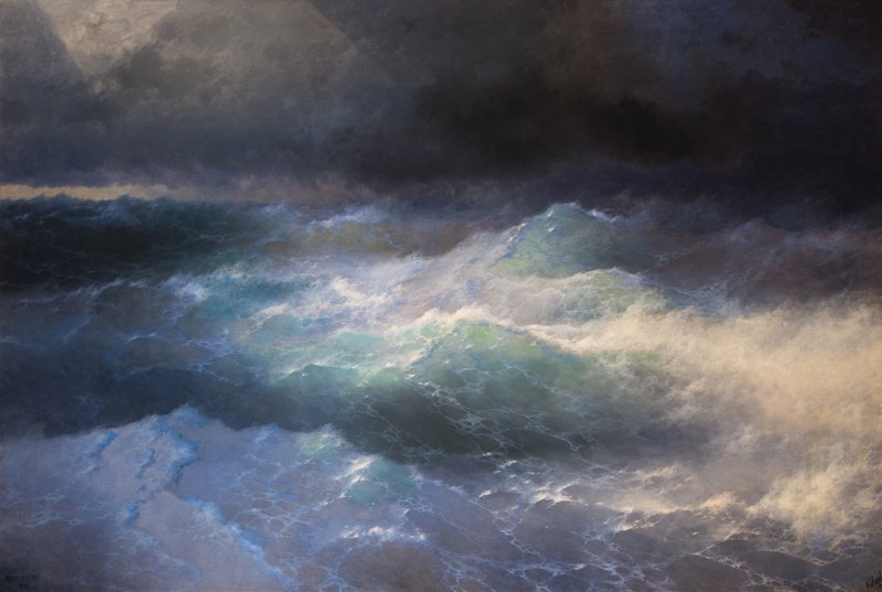 The craziness of twitter continues, so I continue with my thread of Ivan Aivazovsky paintings. Even the rough waves are calming..."Among the Waves"