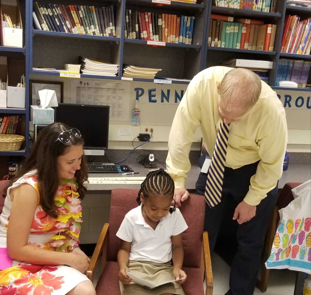 AMcCullaJohnson's tweet photo. The reading lab at Pennington - always a mood-lifter to listen to the progress our readers are making!  Can't believe it's only been a week!  #PositivelyPWCS #PBJays @PenningtonAPMrA @PTSNotarantonio https://t.co/SqaBa6rR6g