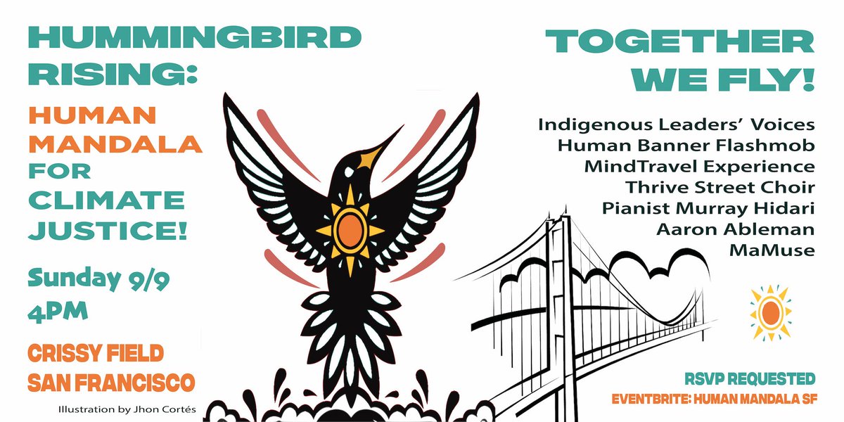 humandalasf's tweet photo. Is there more you can do to stand for #ClimateJustice? Yes, there is! VOLUNTEER on 9/9 at Crissy Field to co-create the #HumanMandalaSF and amplify indigenous and frontline community voices!  https://t.co/rPgFtAULlH https://t.co/LspuRi07mT