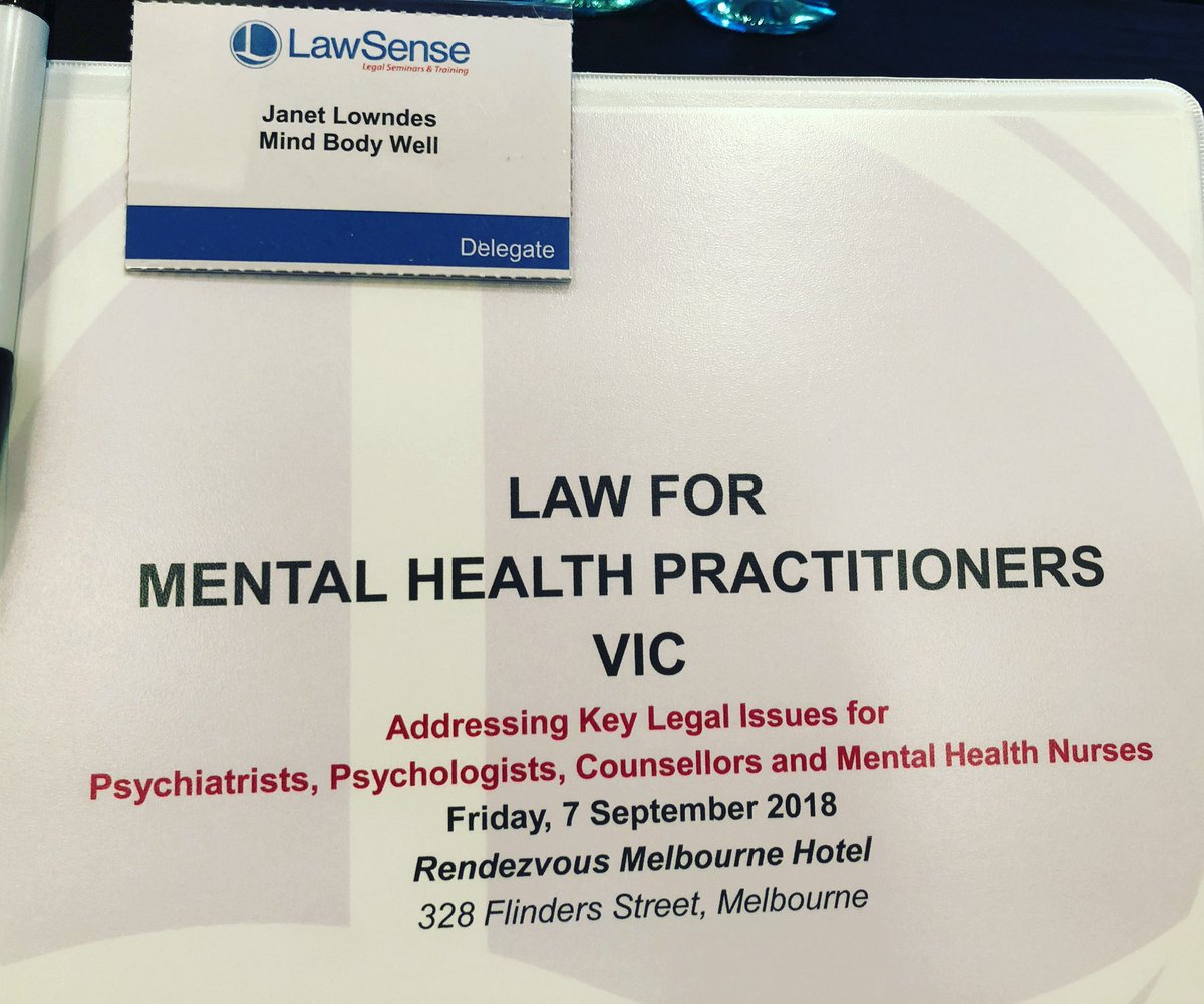 Serious #professionaldevelopment today about law for mental health practitioners. <a href="/LawSenseAU/">LawSense</a>