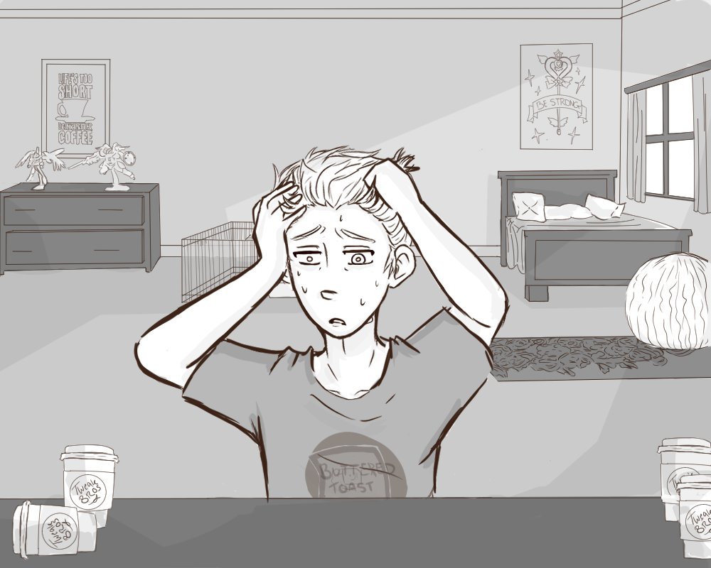 katanachan's tweet photo. Why is Tweek freaking out? Find out in the new update!
Trigger warning for a mini panic attack.
https://t.co/HvxhEXVq53
#southpark #tweektweak #sptweek #creek #spcreek #askblog #collegeau #rooomates #katanadraws #art #drawing #sketching @southpark #Anxiety #anxietyproblems https://t.co/WKRBFc48J2