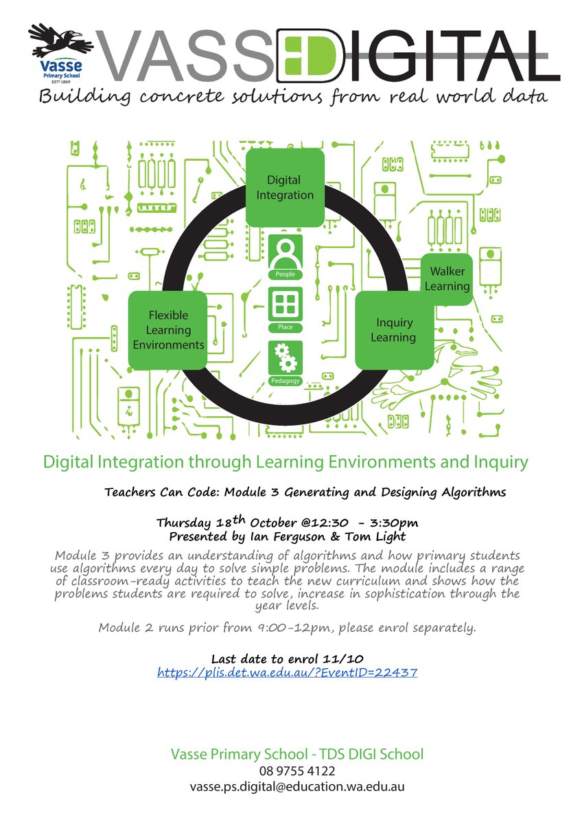 VasseDigital's tweet photo. Our next @TeachersCanCode workshops are near! Thursday 18th October (Wk 2, T4). We will run Modules 2 (Data Representation &amp; Abstraction) and 3 (Algorithms) consecutively. Please register for these events separately. 
https://t.co/ZroFj842nG 
https://t.co/faEEIREZUh https://t.co/EAdqmwIQA8