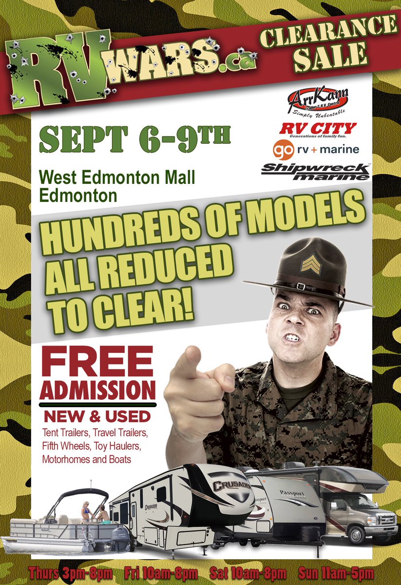 RV WARS IS BACK! This weekend at West Edmonton Mall. Over 200 RV and Boats will be cleared out! Best time of the year to get a great deal! <a href="/go_auto/">Go Auto</a> @thervcity