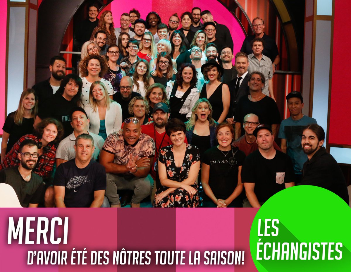 Et oui! C'est déjà la fin de la saison! 
Mais quelle saison ce fut! Merci à vous, fidèles téléspectateurs, qui nous avez suivis soirs après soirs, canicules après canicules. ;)
Amour infini!  #LesÉchangistes