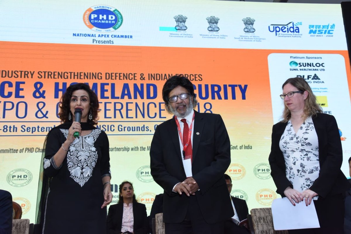 ShivaniWPasrich's tweet photo. With the president of @phdchamber @AnilKhaitan2 at the Defence and Homeland Security Expo and Conference 2018 in New Delhi. #EEMA #eventsInIndia #swpproductions #shivaniwazirpasrich #phdChamberIndia #governmentofIndia #India #homelandSecurity #eventManagement https://t.co/PVS3CCnLL7