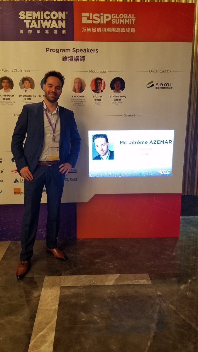 Yole_JAZ's tweet photo. Proud speaker! Thank you #SEMICONTaiwan! #advancedpackaging @SEMIconex @Yole_Dev https://t.co/MBViq5fvD2