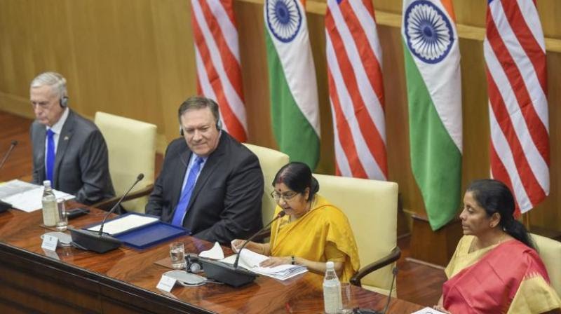 VeliyathVishak's tweet photo. Decriminalizing #377scrapped is good, but #india needs mor of these 👇
#proudmoment from yesterday's 2+2 dialogue. #womenempowerment @SushmaSwaraj @nsitharaman 😊 https://t.co/GJ3RgL5GKO