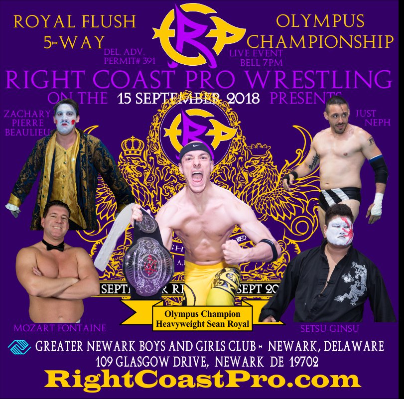 RightCoastProJJ's tweet photo. Make a trip over to the Right Coast Pro Wrestling Roster Page to see all your favorites or find new ones.
Be sure to mark September 15th on your calendar for our next live event
Greater Newark Boys and Girls Club of Delaware
https://t.co/EM4QMoEHoM https://t.co/1oW4QNVLyv