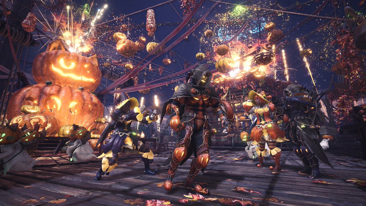 aevanko's tweet photo. 9/21 - 10/5 is the autumn festival for MHWorld ^^ new outfits and quests to enjoy. https://t.co/UyhA6lNJDH