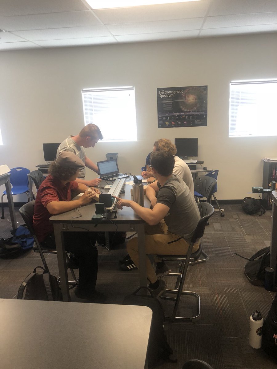 shelahnarcaroti's tweet photo. Physics is cool too! Mr. Calton has his students exploring. This makes data collection engaging and real life! #OurMHSstory #scienceiseverywhere #mhsscience https://t.co/ANLMFTsyyk