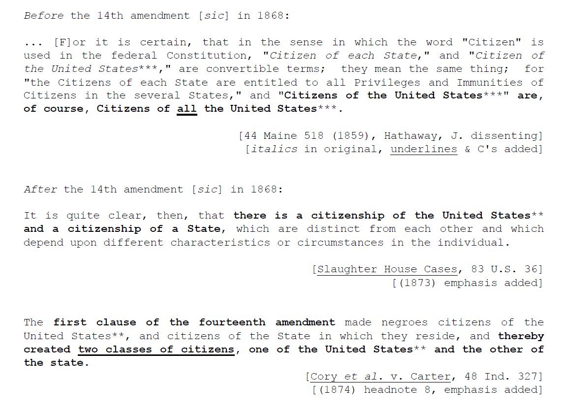 103) Who has the final say on judicial decisions? The Supreme Court of the United States... that's who.Here are no less than 8 separate SCOTUS cases that clearly state:3 different United States, and thus "each has citizens of its own"Booya!