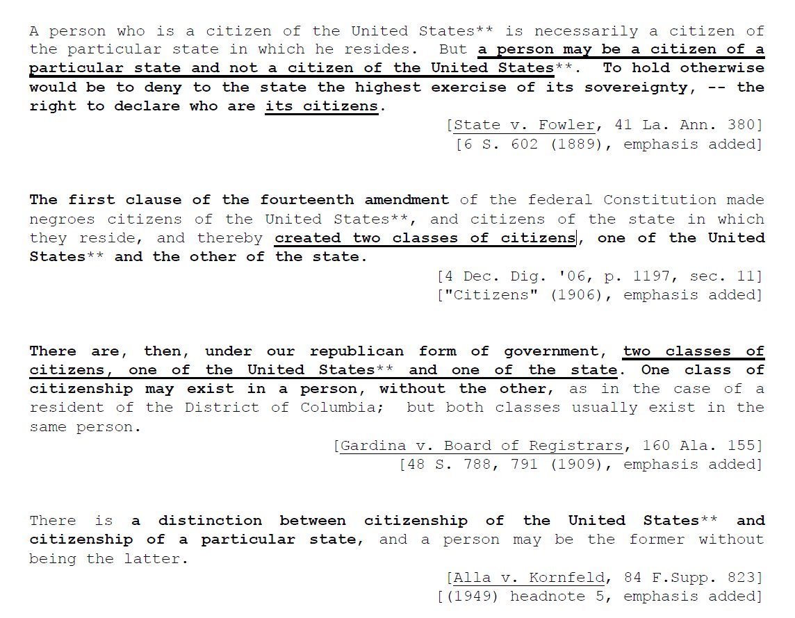 103) Who has the final say on judicial decisions? The Supreme Court of the United States... that's who.Here are no less than 8 separate SCOTUS cases that clearly state:3 different United States, and thus "each has citizens of its own"Booya!