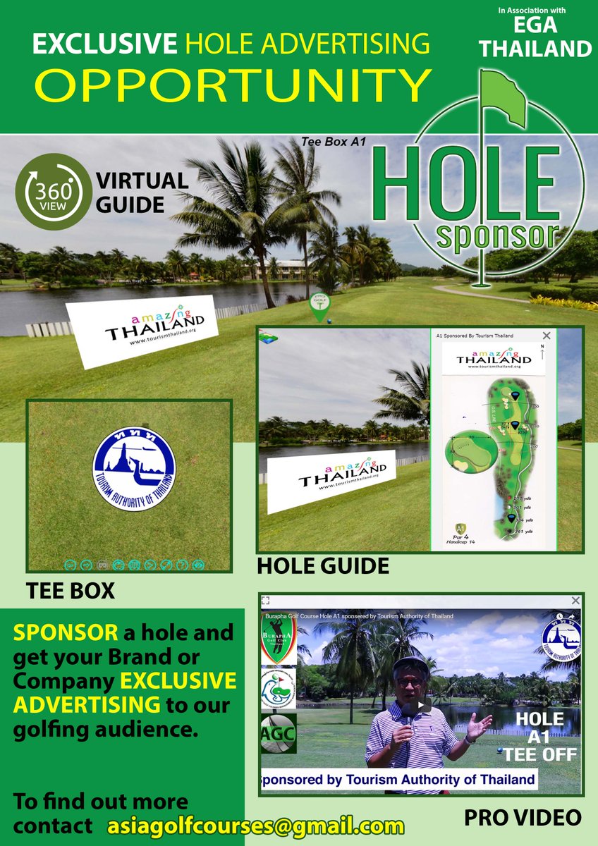 BuzzinPattaya's tweet photo. Are you looking for a unique advertising opportunity to connect with golfers? AGC has a limited opportunity just for you. Sponsor a hole on our 360° Golf Tours and get your name in front of the right people! #golfadvertising #advertise #marketing #golf https://t.co/shq2XQ5lqG https://t.co/k6jAtTOujs
