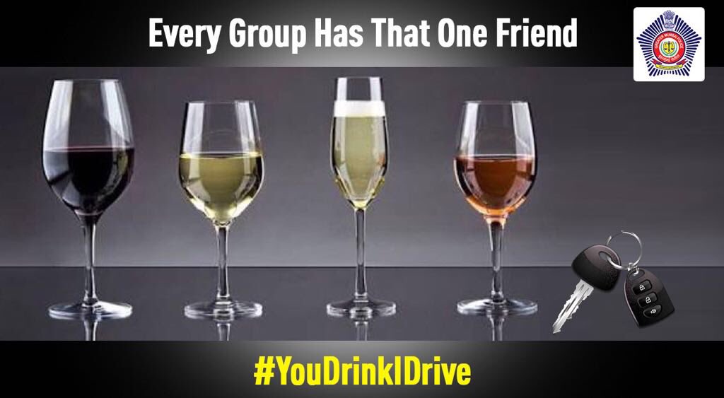MumbaiPolice's tweet image. Hope you too have that friend in your group tonight who says #YouDrinkIDrive 

#DontDrinkAndDrive
