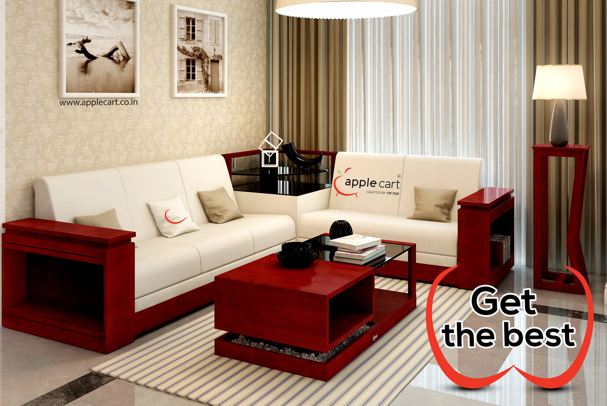 Red sale apple sofa