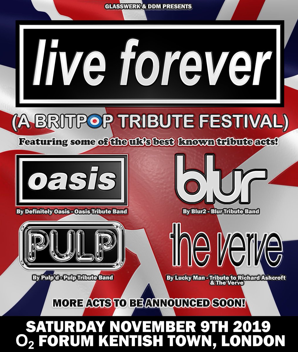 Time to roll with it and grab your tickets for #LiveForever - A Celebration of Britpop/Indie. Featured so far >> <a href="/DefoOasis/">Definitely Oasis - Oasis Tribute Band</a>, <a href="/Blur2band/">Blur2</a>, <a href="/pulpdband/">Pulp'd Tribute Band</a> &amp; #LuckyMan - Verve Tribute. Hit the link >> bit.ly/LiveForever2019
