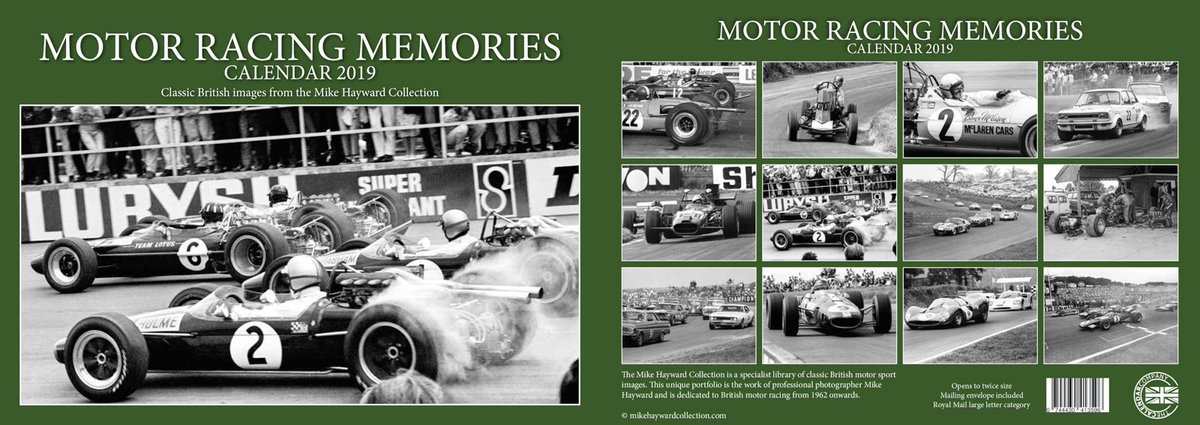 MHCollection's tweet photo. Make a date with nostalgia! The Mike Hayward Collection has launched its Motor Racing Memories 2019 #Calendar, featuring classic British motor sport images. Get your copy here: https://t.co/BMLtIPlOY7 #F1 #F2 #F5000 https://t.co/rD5ybhWj3F