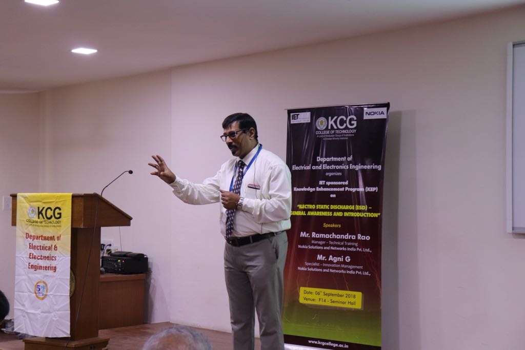 VinothKannan_VK's tweet photo. #KCGEEE in association with Nokia solutions and Networks Pvt. Ltd, @NSNMedia has organized the IET Sponsored Knowledge Enhancement Program (KEP) @TheIET on "Electrostatic Static Discharge" at @KCGtechnology @kcgconnect @AJVINDIA The program was really useful.@albertprayan https://t.co/6YJbDqS2lT