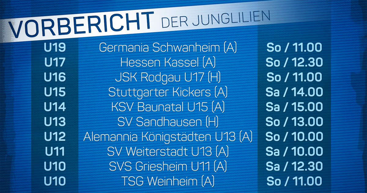SV Darmstadt 98 on Twitter: "In den Hessenligen haben die ...