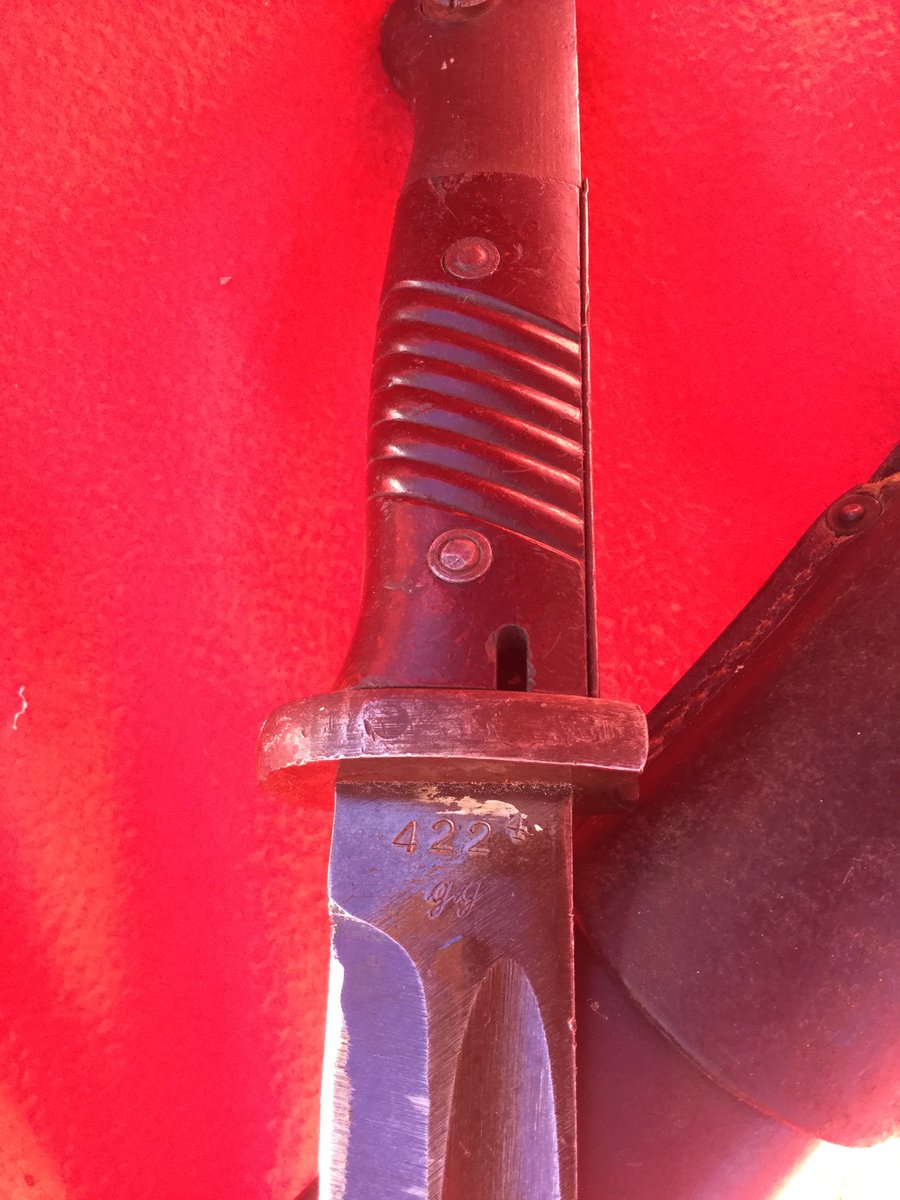 RangeDays's tweet image. Last weekend's Kar 98k bayonet, scabbard and frog after a good clean.