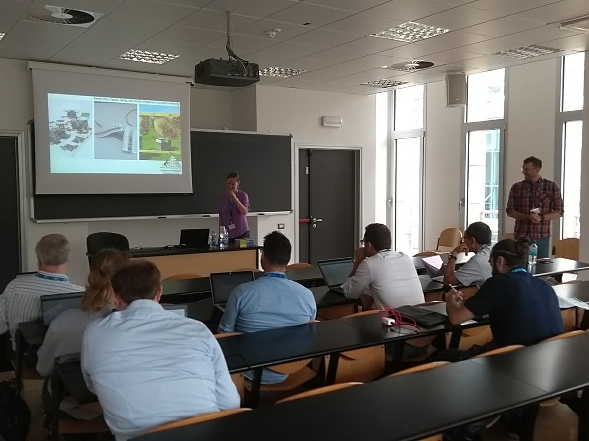 LadyMartinz's tweet photo. Kirstin Petersen is now going to present her work titled "building bridges, not walls" at the #SOCO workshop at @SASO_2018 and @icac2018 conference! @FBKcom @SwarmDynamics https://t.co/qust93kgKe
