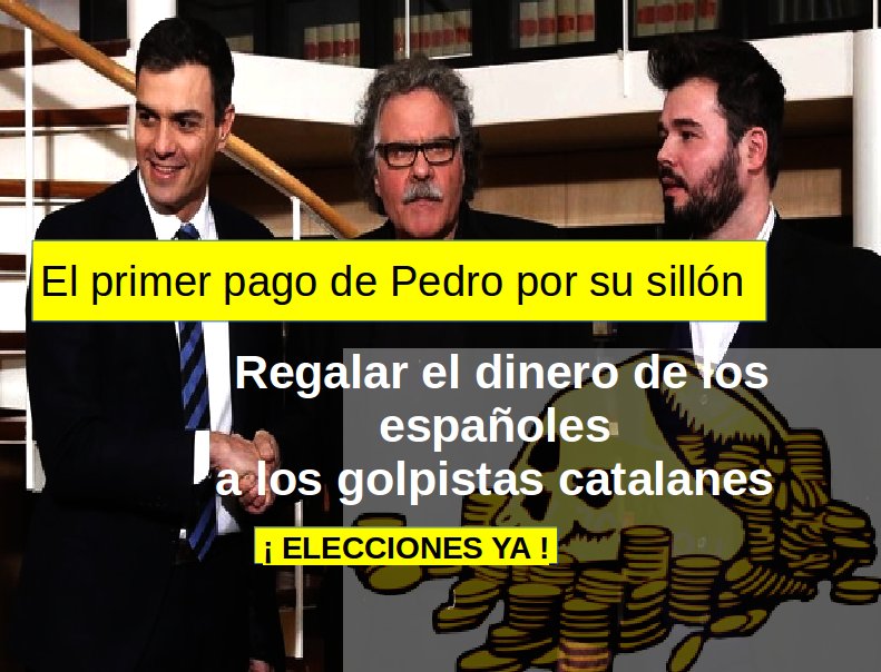 ClarMonzon's tweet photo. @yolandacmorin @sanchezcastejon @elpais_espana Pedro Zapatero y Pablo Chaleton: Unos oportunistas encantados de donde han llegado, gracias a los separatistas y disfrutando de sus sillones y sueldos pagados por todos nosotros. ELECCIONES YA https://t.co/h6W97kZd22