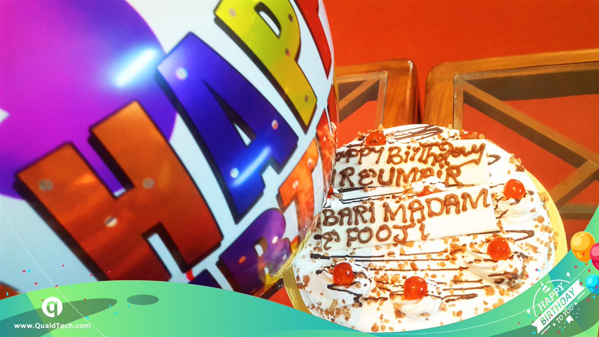 quaidtech's tweet photo. We @QT wishing you a birthday filled with sweet moments & wonderful memories to cherish always.
So lets celebrate! Happy Birthday Miss Fatima & Umair
#QuaidTech #birthdaycelebrations #bestwishes #happyfaces #enjoyalot #birthdays https://t.co/0KZH6DCHEu