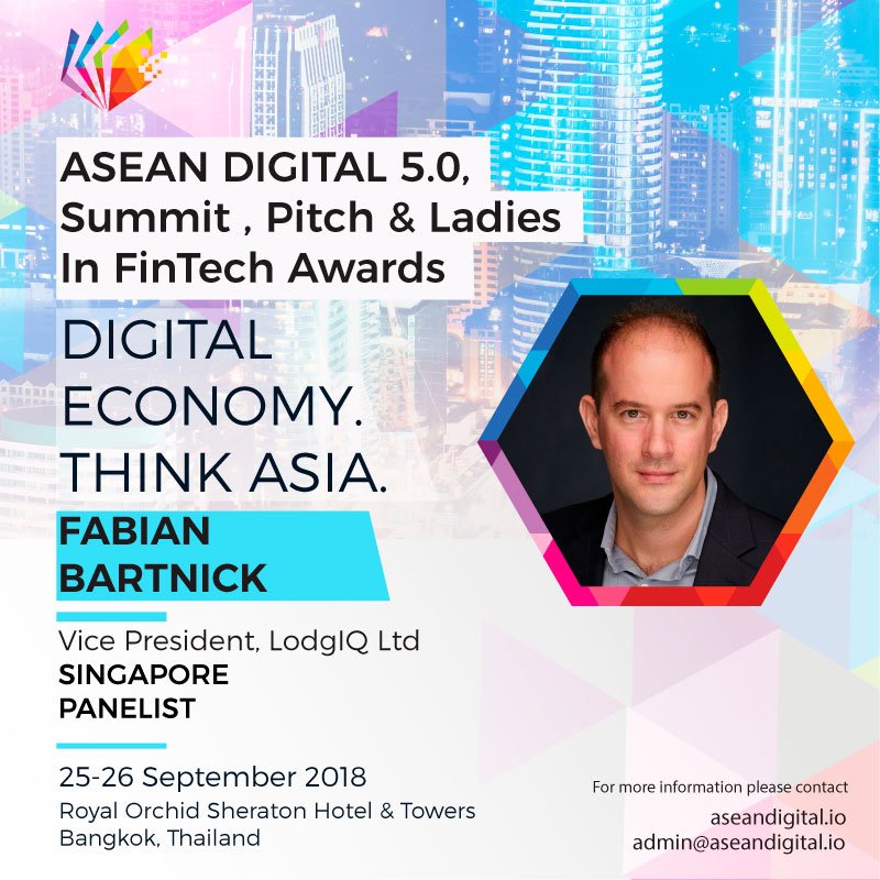 ASEAN5_0's tweet photo. #AD5BKK FABIAN BARTNICK
Vice President, LodgIQ Ltd 
Singapore #Vicepresident #LodgIQ
For more information: https://t.co/0YHwLt3Vju https://t.co/Z0YbUpWP4A