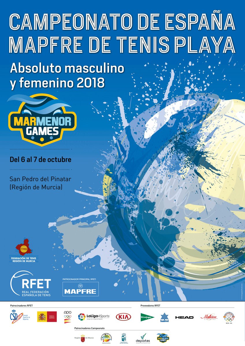 El Campeonato de España de Tenis Playa Absoluto 2018 🏖️🎾🏖️ se celebrará el 6/7 de octubre en los III @marmenorgames de San Pedro del Pinatar , en la playa de La Puntica. INSCRIPCIONES ABIERTAS: Más Información y Fact Sheet del Torneo en marmenorgames.com/es/section/cpt…  <a href="/spaintenis/">Tenis spain Apuestas</a>