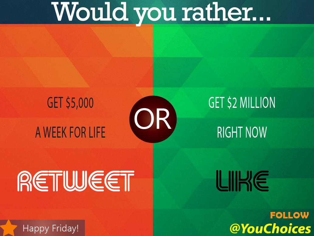 YouChoices's tweet photo. $5,000 or $2m? https://t.co/4OQbarNXCY