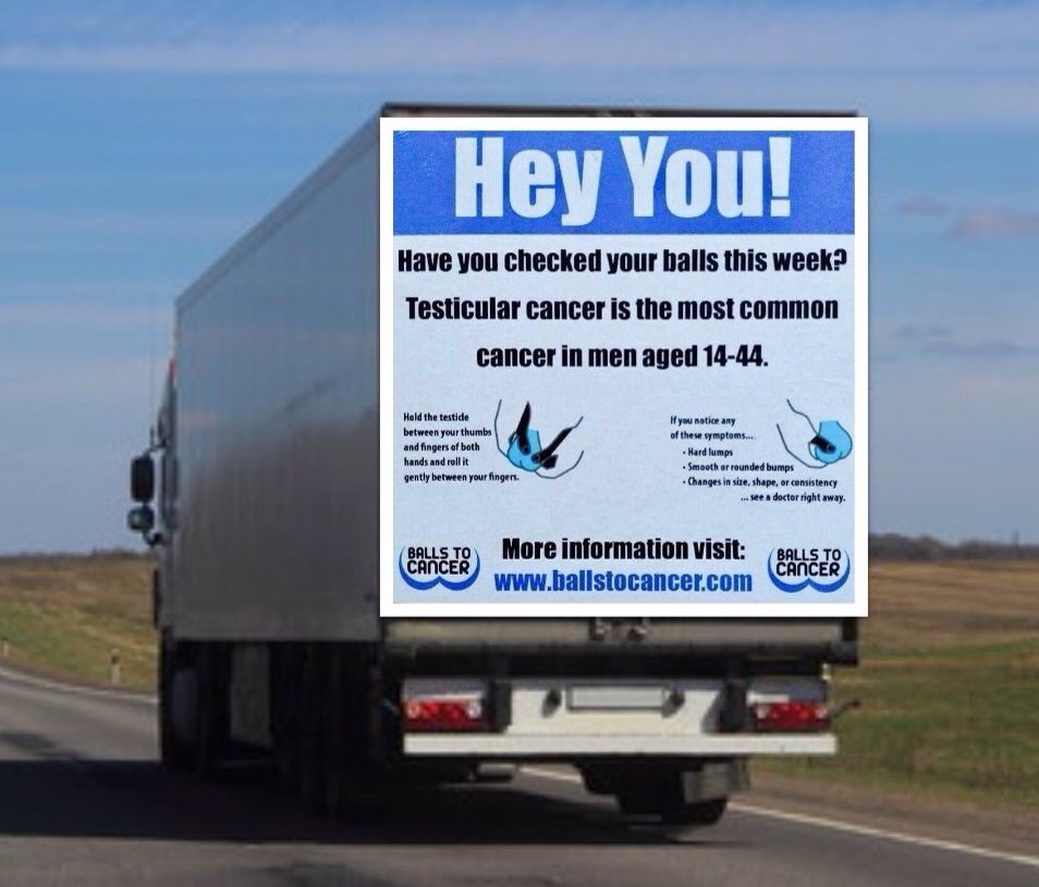 For 7 years we've tried to get male cancer noticed &amp; accepted but hit walls at every turn.The "someone might complain" syndrome.Then I see a lorry fly past me with a massive breast cancer awareness advertisement surely we should be given the same opportunities? #MaleCancerCounts
