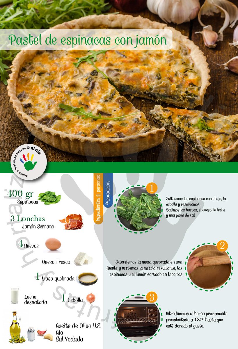 5aldiaspain's tweet photo. Saca al chef 👩🍳👨🍳 que llevas dentro y prepara este #delicioso y #saludable #pasteldeespinacas 💚 #Hortalizassiempre #Felizsábado https://t.co/LXX8tWcp32