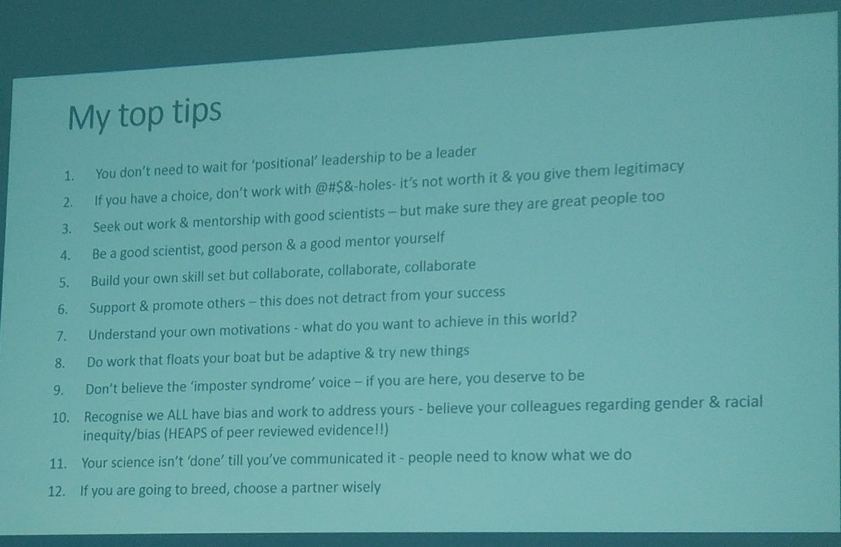 @GrettaPecl 's advice - top tips- to #earlycareerscientists but remember, the profile that people see is the result of your resilience. You may have setbacks but you can still get there. @OIpostgrads