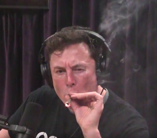 Elon Musk really on live stream hitting a blunt with Joe Rogan lmao