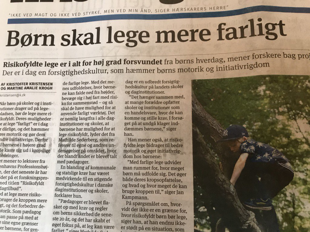 Godt med fokus på alle former for leg hos <a href="/kristeligt/">Kristeligt Dagblad</a>. Det handler om ansvarlig farlighed, børneglæde og #mereleg