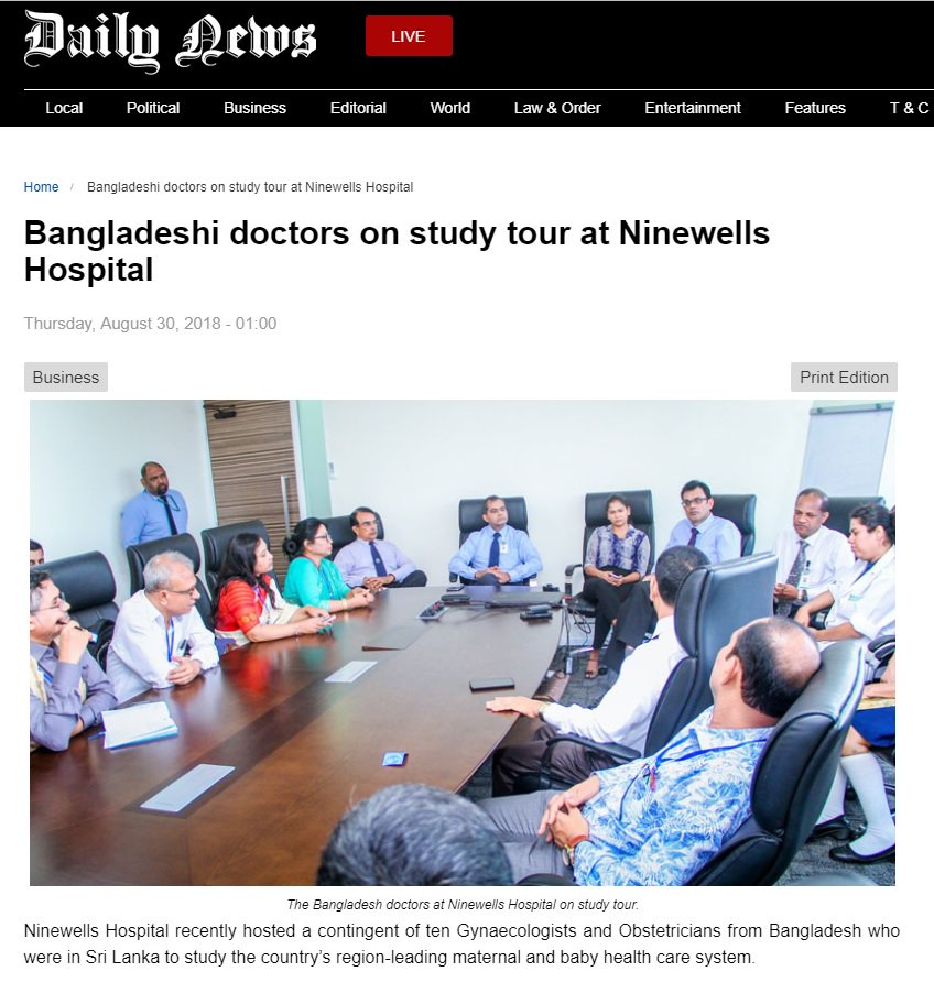 Bangladeshi doctors on study tour at Ninewells Hospital. Read more on below link..
dailynews.lk/2018/08/30/bus…