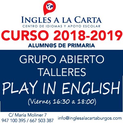 InglesalaCarta's tweet photo. @InglesalaCarta Ofrecemos un programa trimestral consistente en diferentes #talleres, con el objetivo de #practicar de forma lúdica el idioma del #inglés
Porque entendemos el #juego como parte del #aprendizaje 😍
#playinenglish #learbyplaying #speak #english #enjoy #Burgos https://t.co/6ZAMA4qv71