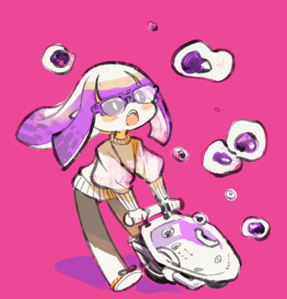 インクリング ,イカガール(スプラトゥーン) 「🛁 」|モタのイラスト