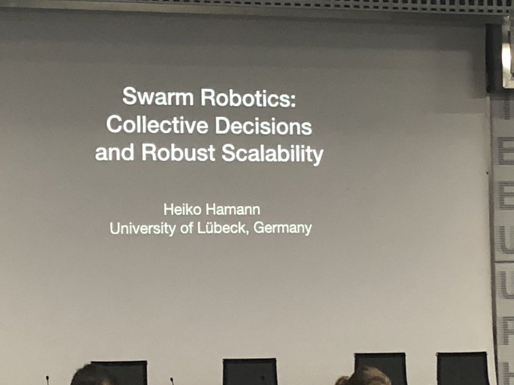 antbucc's tweet photo. Keynote 4 – Heiko Hamann from Lubeck University @SASO_2018 @icac2018 @FBKcom https://t.co/rt3JQZTmew