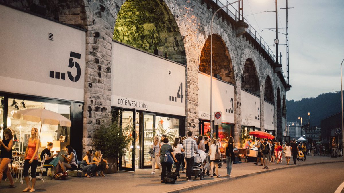 Zürich Tourism on Twitter: &quot;Late night shopping, catchy tunes and tasty  food🎸.. Get ready for the «Viaduct Night» tonight🕺! From 5pm in and  around the arches of «IM VIADUKT» in Zürich-West. #VisitZurich