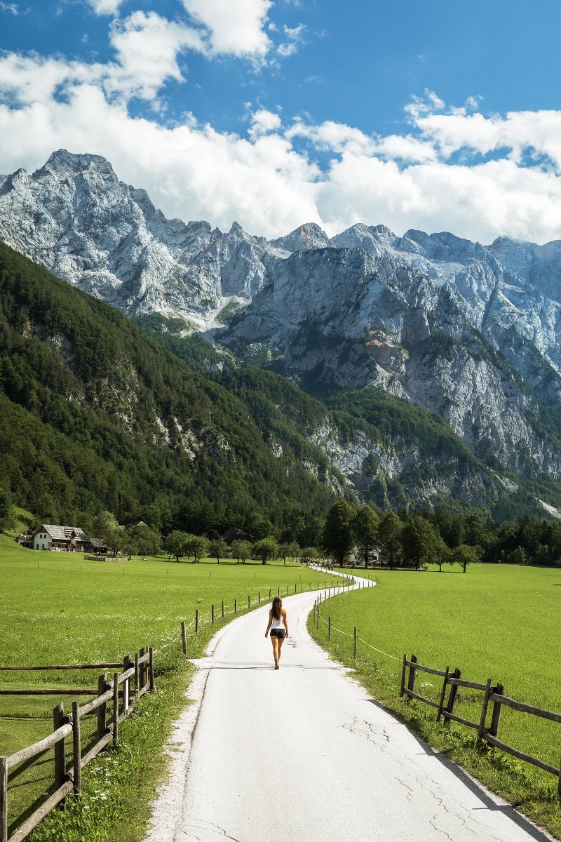 Running into weekend like ... 💭👋🏻  Andrea in beautiful Logar Valley.
What are your plans for the weekend? Share them with us!  ⤵️ 
Photo by <a href="/MichaelMatti/">Michael Matti</a>. #ifeelsLOVEnia #tgif #LogarValley