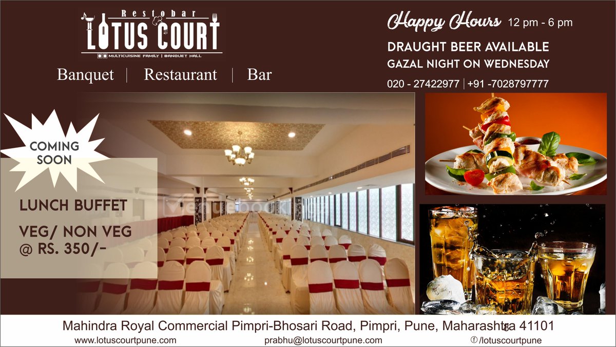 LotusCourtPune's tweet photo. Lotus court Pune invites you to experience the joys with our perfect ambiance of food and beverage.. Come and take a well-deserved break during this majestic season and make the most of a whole host of discounts and special offers at every visit.
Reserve Seats: +91 7028797777 https://t.co/V2T7nENtNq