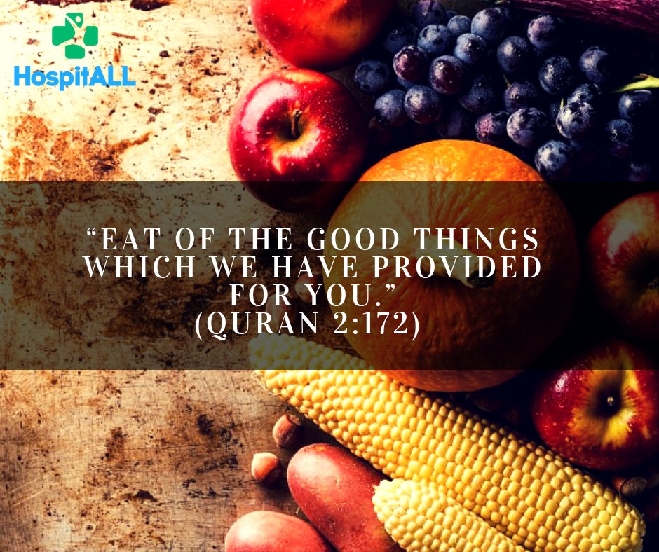 hospitalltech's tweet photo. **Jummah Mubarik**
In Islam’s its an obligation to treat our bodies with respect and nourishing them with, not only faith but also with lawful, nutritious food. Islam greatly professes the importance of eating healthy. 
#HopsitALL #CareToCure #Jummah #Healthyeating #CleanEating https://t.co/H0H9ehj700