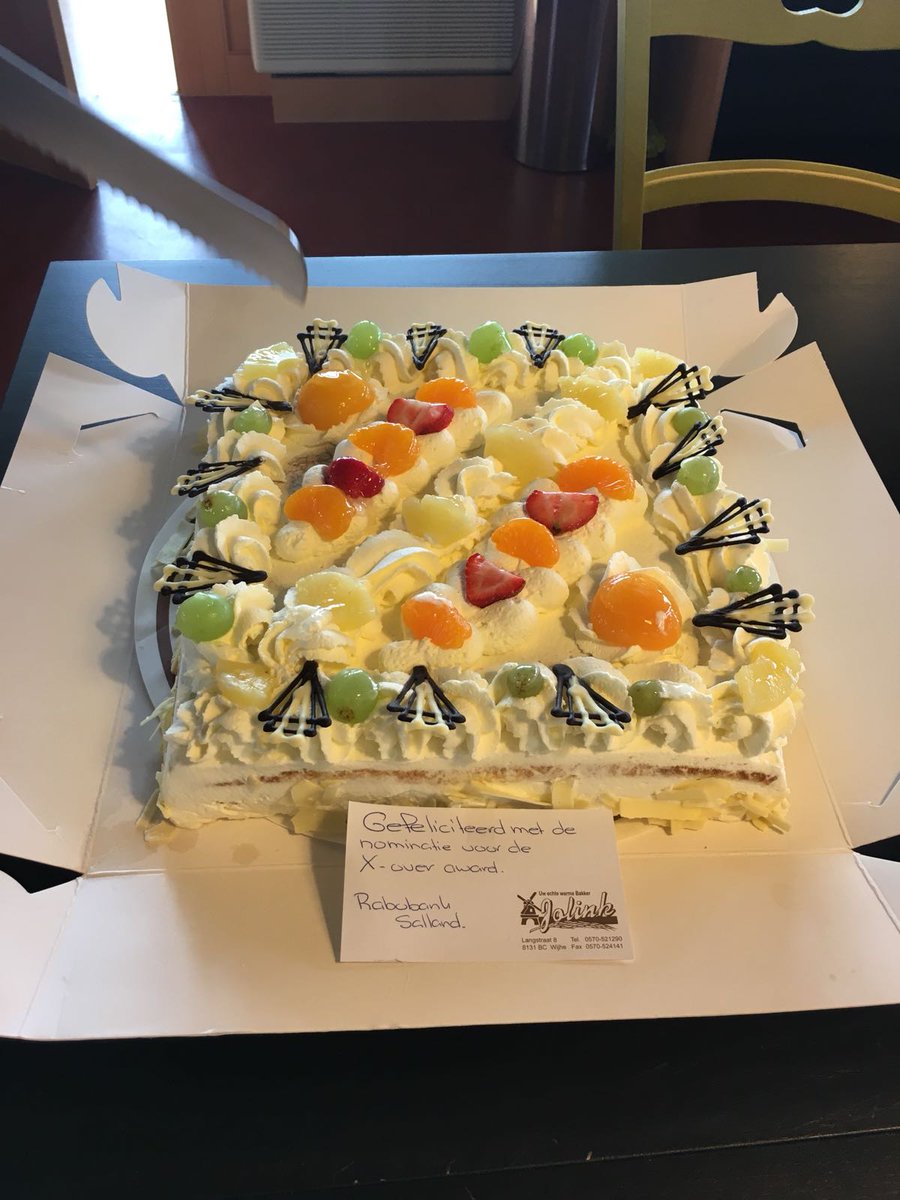 De nominatie voor de X-over was al leuk, taart maakt het altijd leuker!
@RabobankSalland bedankt!